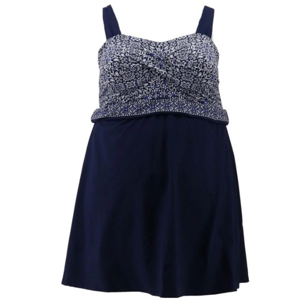 Lands’ End dresskini Top Deep‎ Sea Mix 8